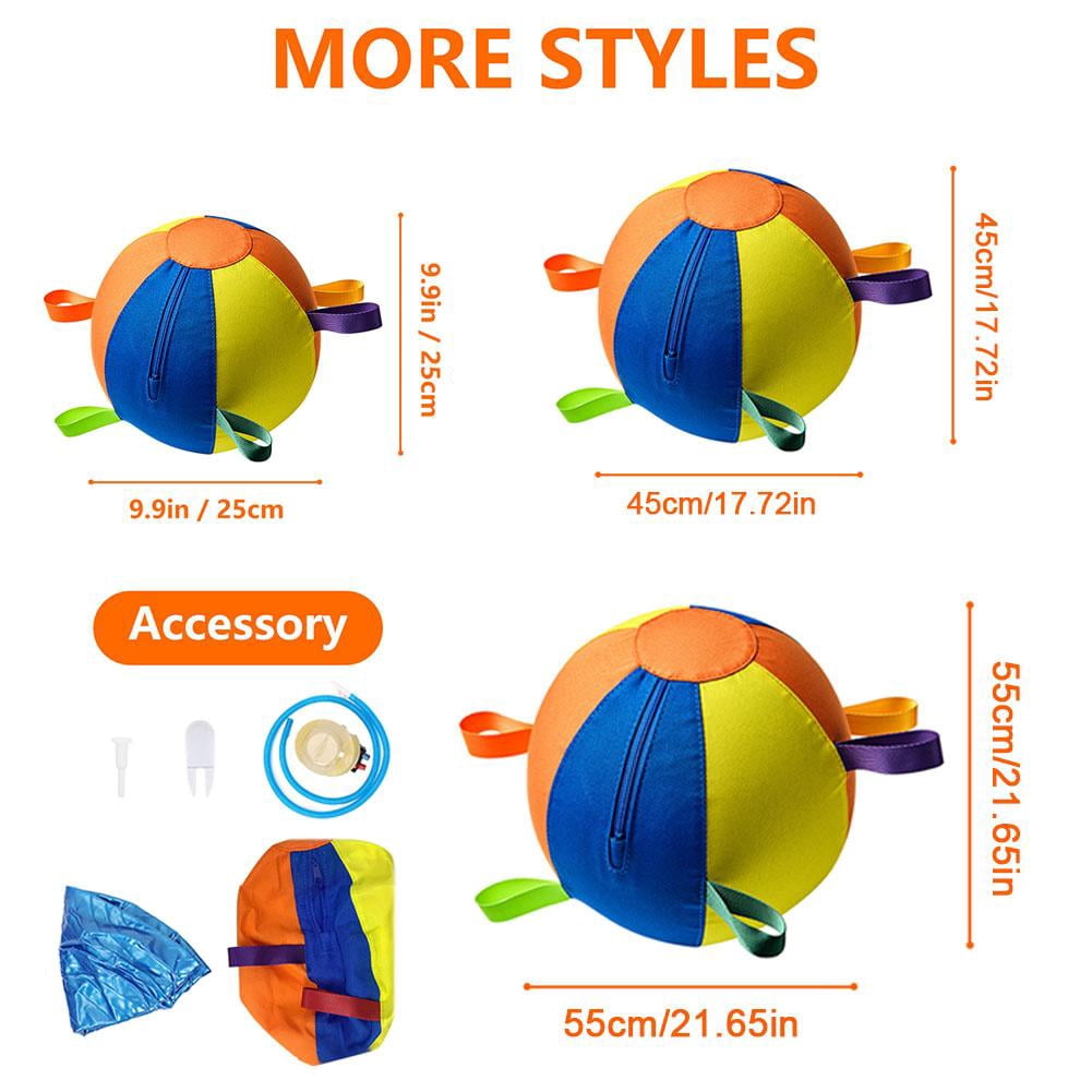 Dog Toy Ball with Straps, 9.84'' High-Bounce Fetch Ball for Small Medium Large Dogs, Interactive Pet Play Toy for Indoor Outdoor Training