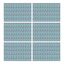Light Blue Christmas Snowman Pattern Summer Placemats Table Placemats Set Of 6-Linen Kitchen Washable Placemats Table Mats 11.8"x17.7" Non-Slip Heat Resistant