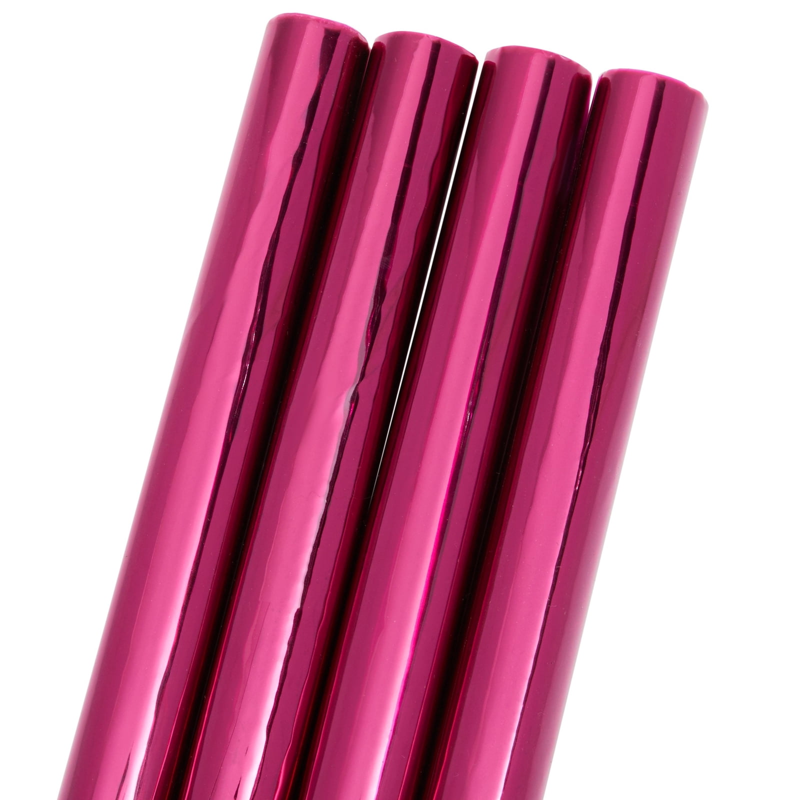 Cellophane Wrap 17" x 10ft 4 Pack Clear Fuchsia Cellophane Rolls for