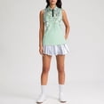 thumbnail image 5 of IYYVV Womens Golf Shirts Sleeveless Zip Up Polo Shirt Collared Lightweight Tennis Athletic Tank Tops Mint Green S, 5 of 7