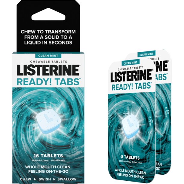 Listerine Ready! Tabs Chewable Tablets with Clean Mint Flavor