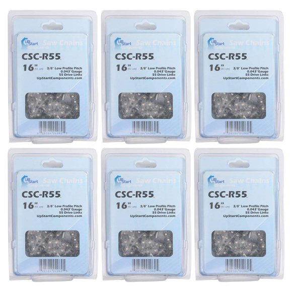 6 Pack 16-Inch Chainsaw Chain Replacement for Stihl - Compatible with Stihl Ms 170, Ms180c, 017, Ms 192 T, Ms 171, E 140, 019, Ms 180 Cb, 61pmm3 55, Ms 192 C - 3/8" Pitch