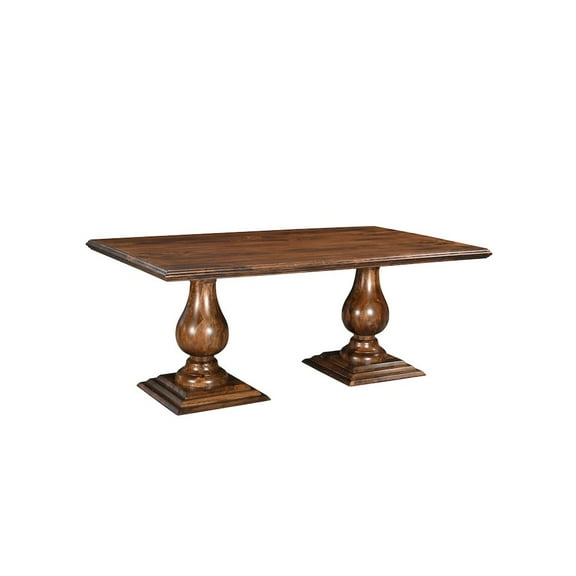 Taran Designs Lawrence 75" Solid Wood Double Pedestal Dining Table in Dark Brown