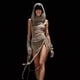 thumbnail image 1 of Vestido de mujer FLhrweasw con abertura alta cuello alto cordón corto de verano sin mangas, 1 of 9