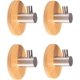 thumbnail image 1 of Ganchos para toallas, [fuertes y resistentes] Modernos ganchos para batas de acero inoxidable y bambú, ganchos adhesivos impermeables para colgar abrigos, cinturones, llaves, auriculares, et, 1 of 5