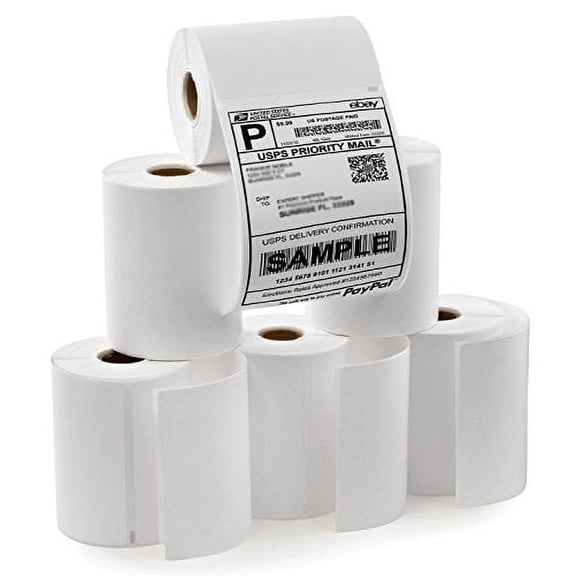 SJPACK 6 Rolls 4XL Labels 4 x 6 1744907 Address Labels Internet Postage Shipping Labels Compatible Labelwriter 4XL(6 Rolls - 220 Labels Per Roll)