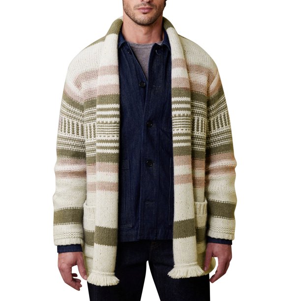 Gibobby Cárdigan hombre Suéter De Cárdigan para Hombres con Cárdigan con Cuello En V(Beige,M)