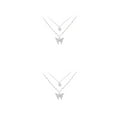 thumbnail image 1 of Minnieouse Collar de plata de doble capa con colgante de insectos para mujer, accesorio de moda para mujer, joyería de diamantes de imitación Oro blanco 2piezas, 1 of 6