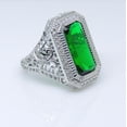 thumbnail image 5 of Dahlia Statement Ring Womens Green Emerald Cubic Zirconia Ginger Lyne Collection, 5 of 5