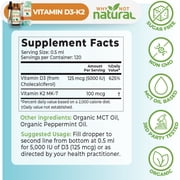 Why Not Natural D3K2 Liquid Drops, 5000 IU with Organic Coconut MCT Oil.