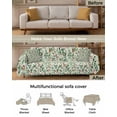 thumbnail image 3 of Christmas Sofa Couch Covers for 3 Cushion Couch, Washable L Shape Sectional Sofa Covers for Loverseat/Pets/Kids, Xmas Botanical Berry Red Green Watercolor Slipcover Blanket Futon Cover 71''x134'', 3 of 8