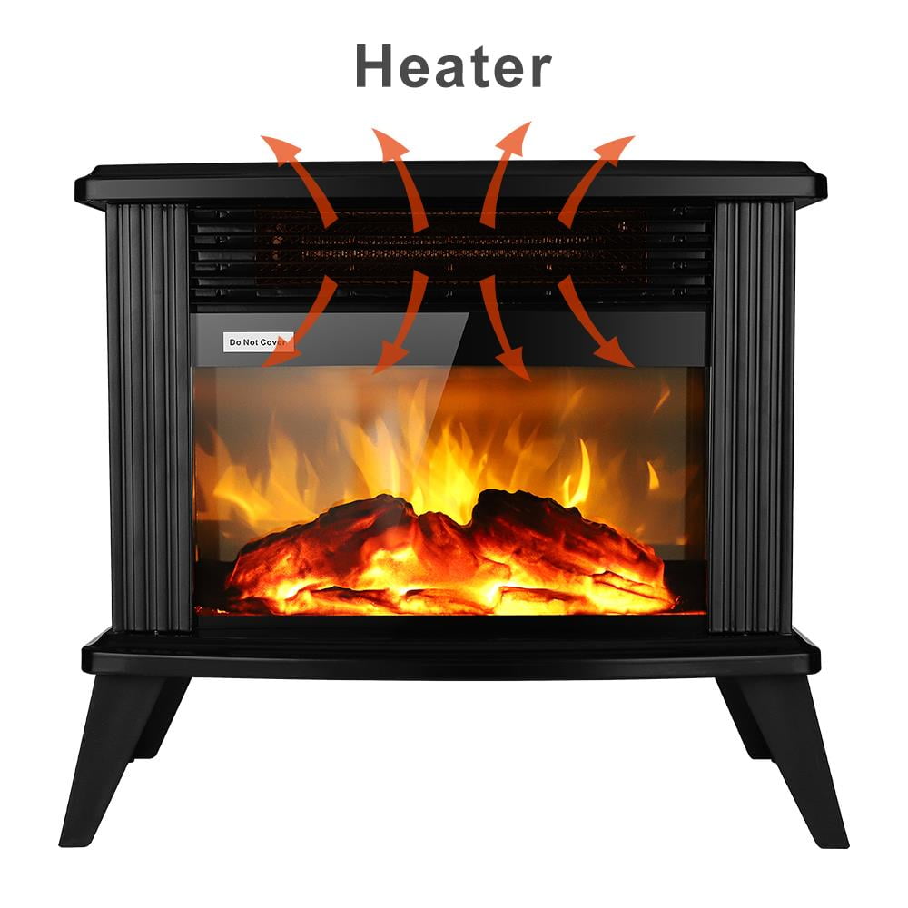 Ktaxon 1500W Portable Infrared Electric Fireplace Heater, Black