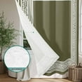 thumbnail image 4 of Xipuska Olive Green Greek Key Shower Curtain - Water Repellent Fabric Shower Curtains Washable, Geometric Greece Ancient Farmhouse Geo Decorative Cloth Bathroom Curtains Modern Bath Decor 72"x72", 4 of 6