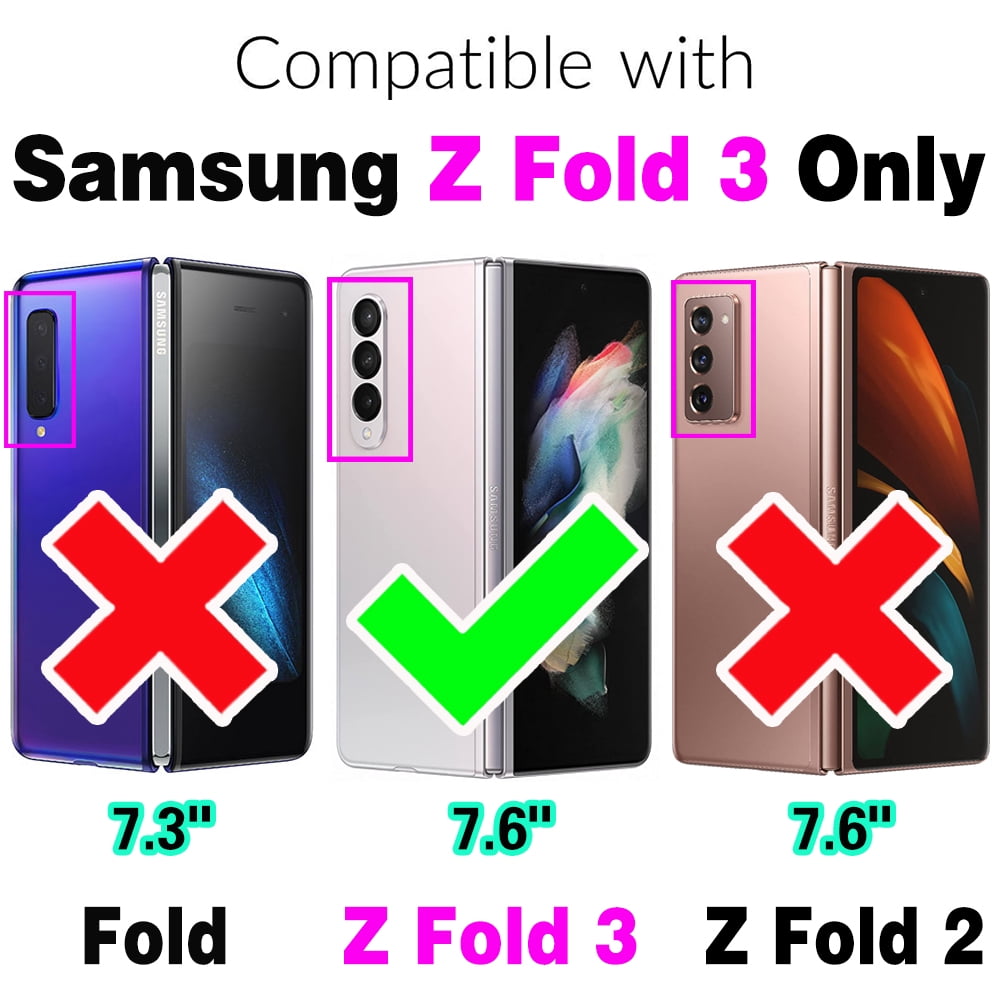 Furiet Wallet Case for Samsung Galaxy Z Fold 3 5G 2021 with Wrist Strap Crossbody Shoulder Strap, 9+ Card Slots Zipper Purse, Luxury PU Leather Stand Phone Cover for ZFold3 Z3 Fold3 3Z ZFold35G Black