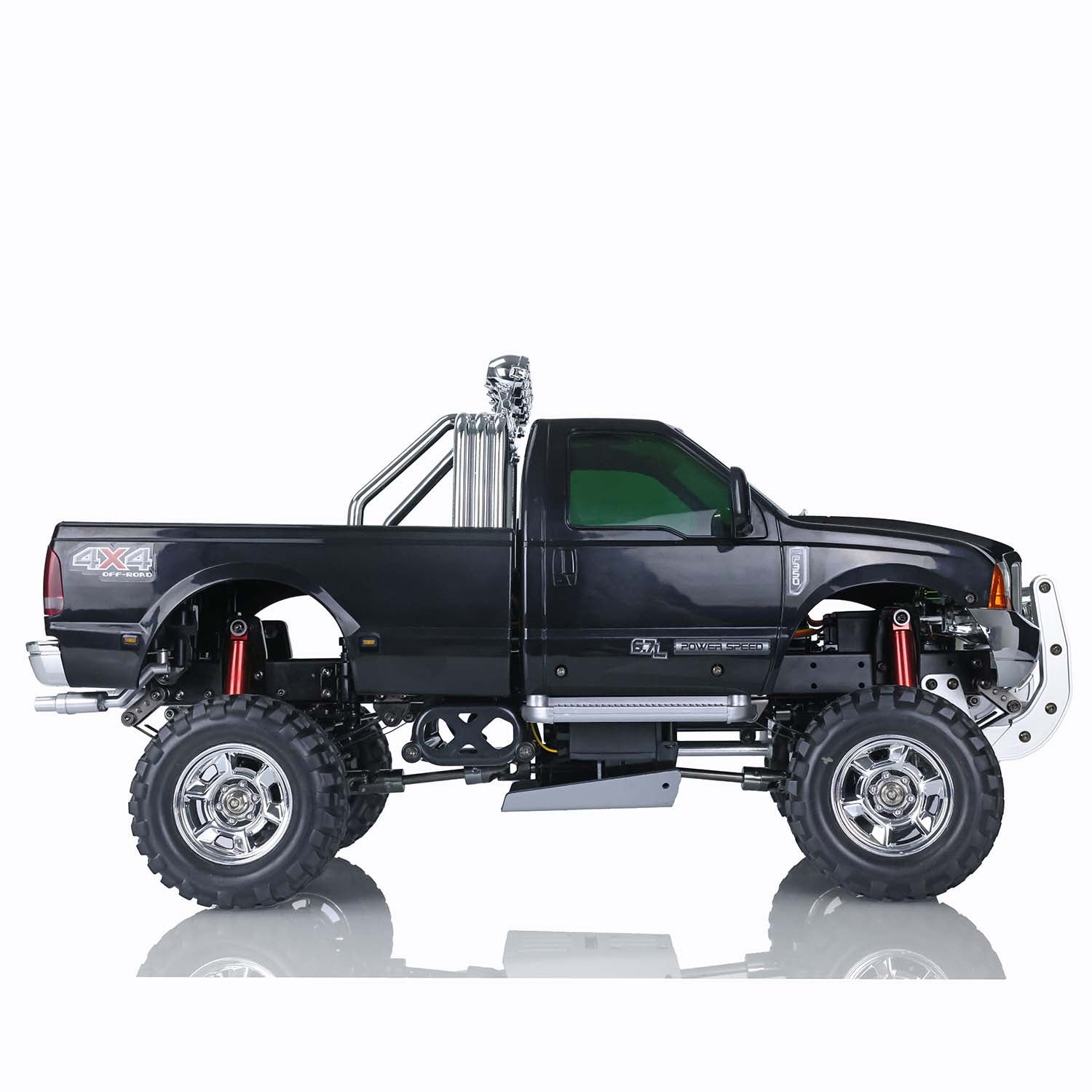 Hengguan 110 Rc Hg Pickup Truck P410 4Wd Rally Racing Crawler Car 2.4G Radio Motor Esc, Black