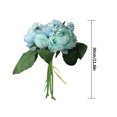 thumbnail image 2 of Worallymy Paquete de flores de peonía artificial ramo de peonía de simulación adorno para el hogar decoración floral de flores falsas de seda azul Worallymy JD735805035, 2 of 6