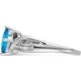 thumbnail image 4 of 14K White Gold Square Blue Topaz And Diamond Ringsize 7 (Width 1.7 To 4.7) - Jbsp, 4 of 5