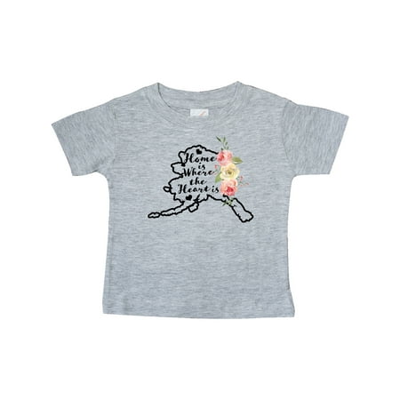 

Inktastic Alaska Home is Where the Heart is with Watercolor Floral Gift Baby Boy or Baby Girl T-Shirt