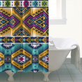thumbnail image 4 of Yellow Geometric Boho Pattern Shower Curtain 84"x72" ,Bathroom Decorative Shower Curtains Set with 12 Hooks,Modern Waterproof Washable Shower Curtain, 4 of 6
