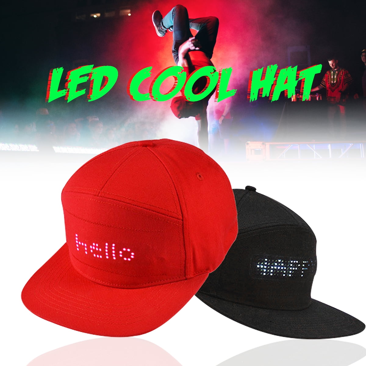 DIY LED Display Cap Cool Hat Screen 