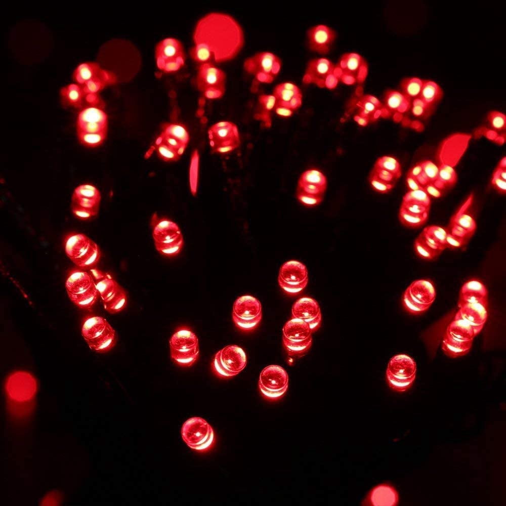 Rirool 2Pack 200 LED Red Solar Halloween Lights - 75.5ft, Waterproof Outdoor String Lights with 8 Lighting Modes for Patio, Tree - Christmas and Halloween Decorations