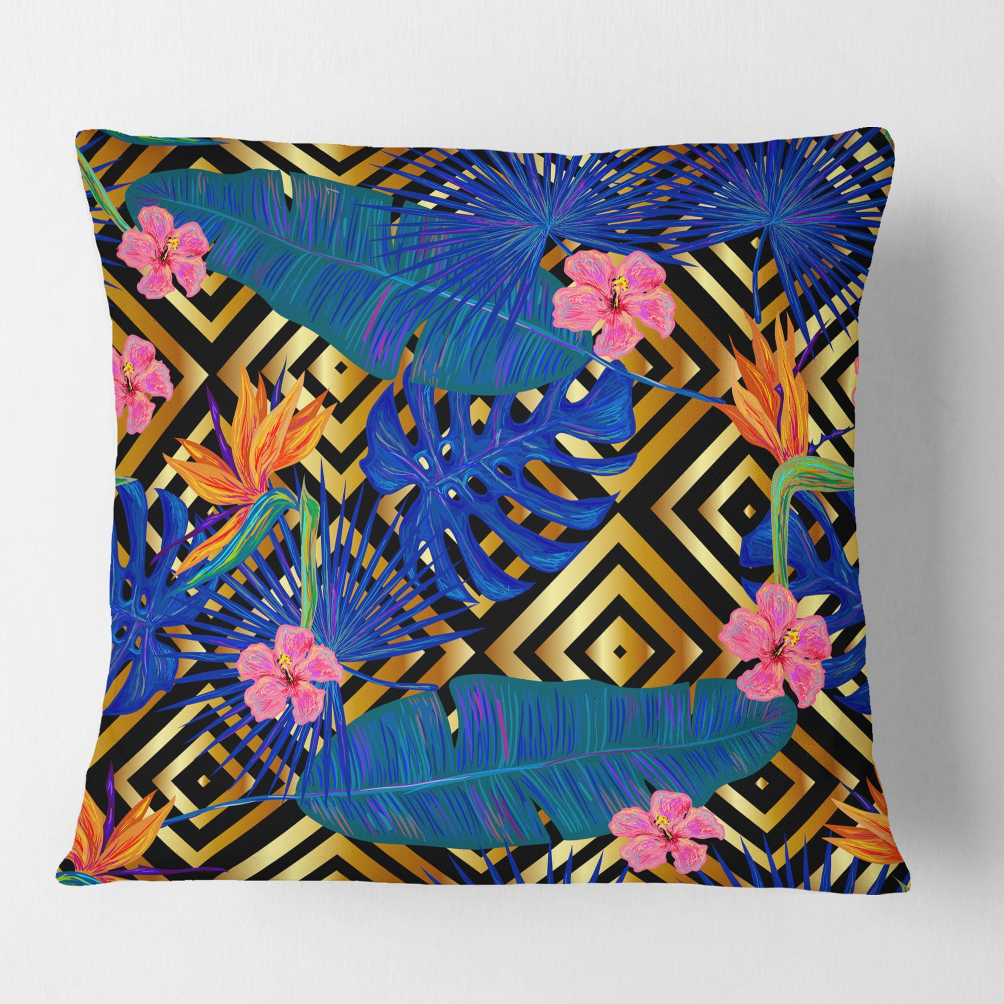 Designart Abstract Retro Design VI' Mid-Century Modern Throw Pillow - 18x18