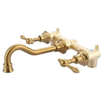 Wowow 8 in. Wall Mount 2-Handle Bathroom Sink Faucets Brass and Rough-in Valve Included,Brushed Nickel