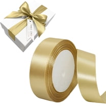 Gold Satin Ribbon (1 Inch x 25 Yards), Fabric Satin Ribbon for Gift Wrapping, Versatile Ribbon for Crafts, Flower Bouquets, Bows Making, Wreaths & Wedding Decor, Ideal for DIY Sewing Projects