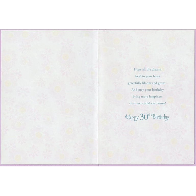 Designer Greetings 30th Birthday Card - Blue Checkered Vase with