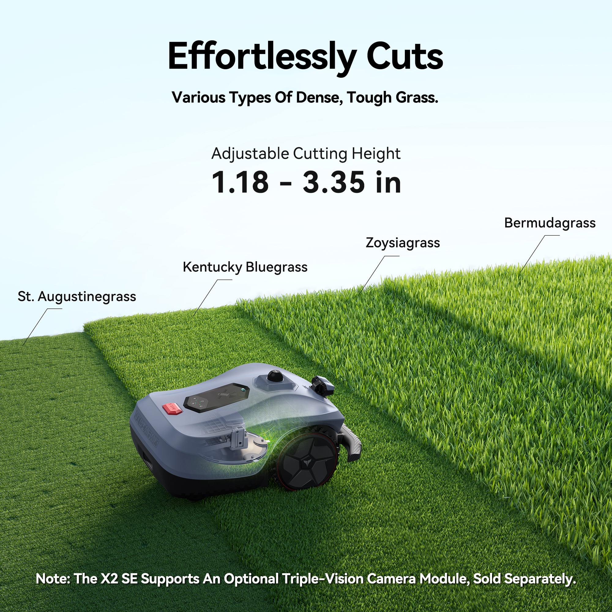 Neomow X2 SE 360° 3D LiDAR Robot Lawn Mower, Wire Free for 0.75 Acre, No RTK Antenna, 4G App Control, GPS Anti-Theft, 13Ah, IPX6, Support Upgrade AI Bionic Triple Vision Module for Auto-Mapping