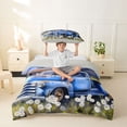 thumbnail image 2 of Castle Fairy Watercolor Vintage Pickup Twin Bedding for Kids, Farm Barn Daisy Duvet Cover Set for Bedroom, Soft Blue,Grey Reversible,2pcs,No Comforter, 2 of 6