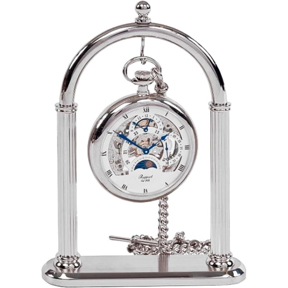 TAURISH Pocket Watch Display Stand Full Arch Chrome Metal Holder for Pocket Watches, Antique Clocks, & Collectibles (Chrome)