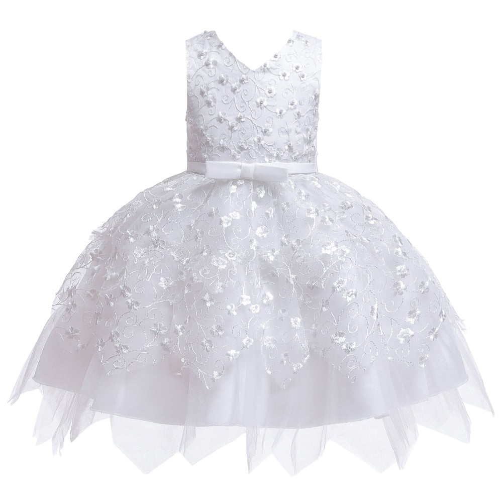 Actoyo Little Girl Princess Flower V-neck Lace Dress Kids Tutu Wedding ...