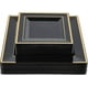 thumbnail image 1 of 60 Pack Black Square Plastic Plates with Gold Rim, Elegant Tableware for Parties and Events-2025, 1 of 5