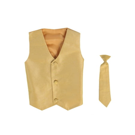 Pink Track Jacket - Vest and Clip On Baby Boy Necktie set - GOLD - L/XL (12-24 Months)