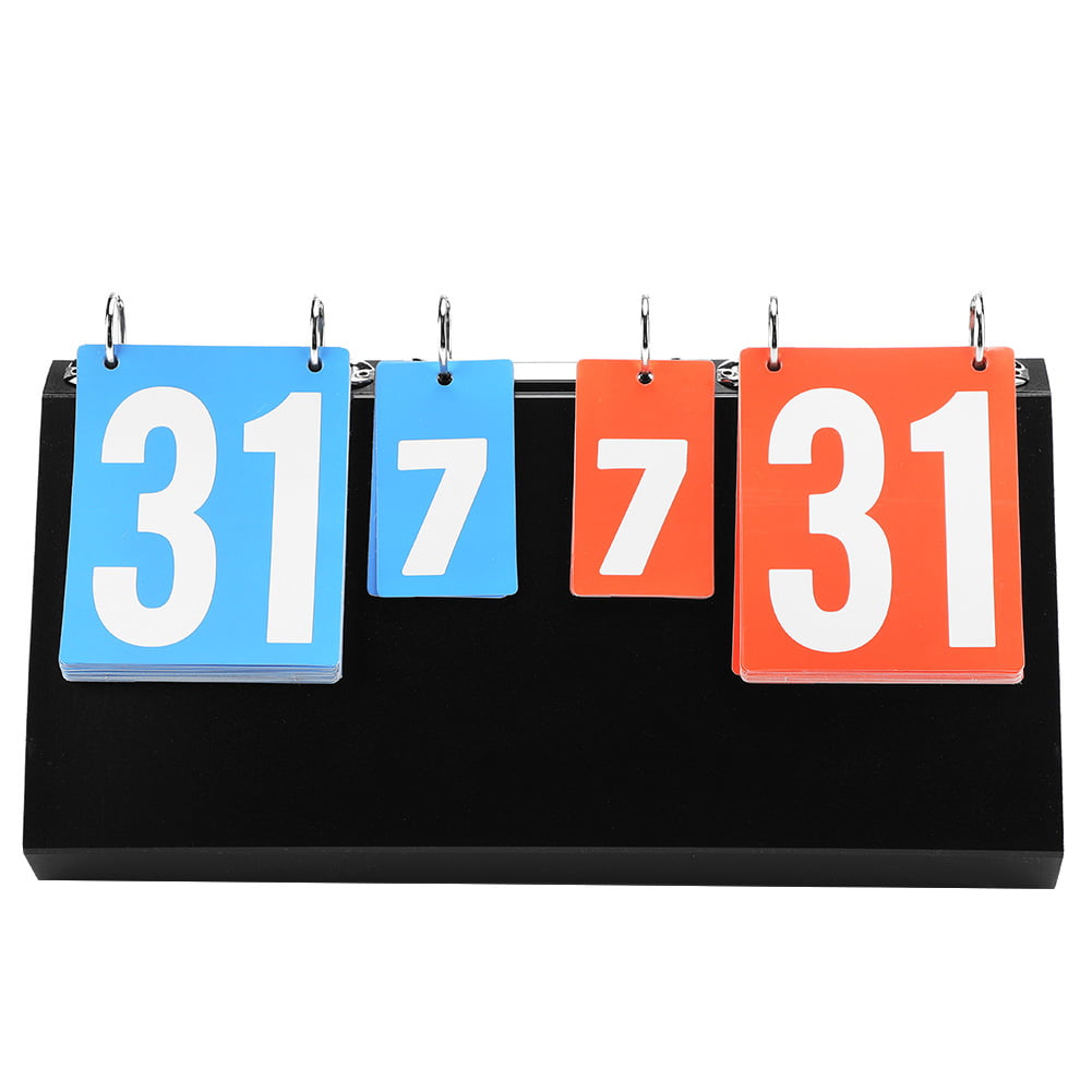 Steel Boxed 2Group Score Waterproof PVC Red&Blue Number Card Suitable for Various Competition Quizze Debate Score etc Occasion Match/Referee Flip Scoreboard 