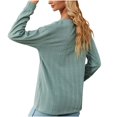 thumbnail image 4 of HKEJIAOI Femmes Tunique Chemises Col Rond Solide Mi-Lourds Long Sleeve Top, 4 of 5