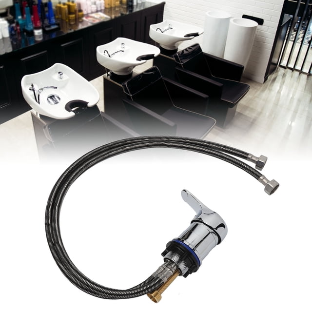 Grifo Para Champú De Salón, Mezclador De Agua Fría Y Caliente, Grifo Para Tazón De Champú A Prueba De Fugas Con Tubo De 70 Cm Para Lavado De Cabello Para Barbería