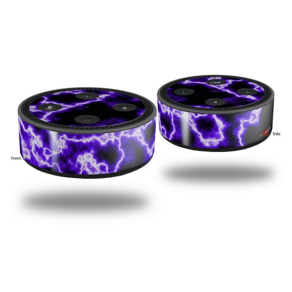 Skin Wrap Decal Set 2 Pack for Amazon Echo Dot 2 - Electrify Purple (2nd Generation ONLY - Echo NOT INCLUDED)