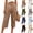 29# Camel, variant on Capri Cotton Linen Pants Women Summer Lightweight Stretch Work Dress Pants Office Business Casual Slacks Knee Length Shorts Navy M