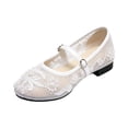 thumbnail image 2 of Norvail Womens Pearl Embroidered Mesh Lace Low Cut Ballet Shoes, Breathable Slip On Casual Flats for Garden Party Bridal Shower Summer Daily Wear, 2 of 4
