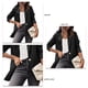 thumbnail image 3 of Chaqueta de traje Color sólido Slim Fit Manga larga Casual Mujer Chaqueta de oficina para otoño primavera Negro M, 3 of 4