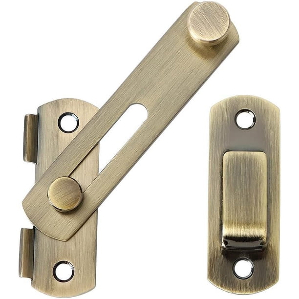 Pestillo de puerta corredera, cerradura de puerta, pestillo de palanca, hebilla, perno de bloqueo con tornillos para puerta, ventana, armario y jardín, acabado cepillado de aleación de zinc