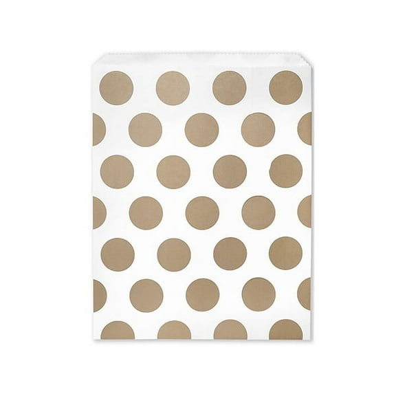 Pack Of 500, 12 x 15" Gold Dots Paper Merchandise Bags 35Lb Made in USA
