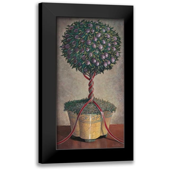 Fisk, Arnie 9x14 Black Modern Framed Museum Art Print Titled - Holiday Plum Topiary