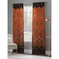 thumbnail image 4 of Orange Geometric Sheer Curtains 96 Inch Length 2 Panels Set Window Treatments, Ombre Modern Abstract Art Rod Pocket Semi Curtains for Living Room/Bedroom/Kitchen Décor, 104"W x 96"L, 4 of 7