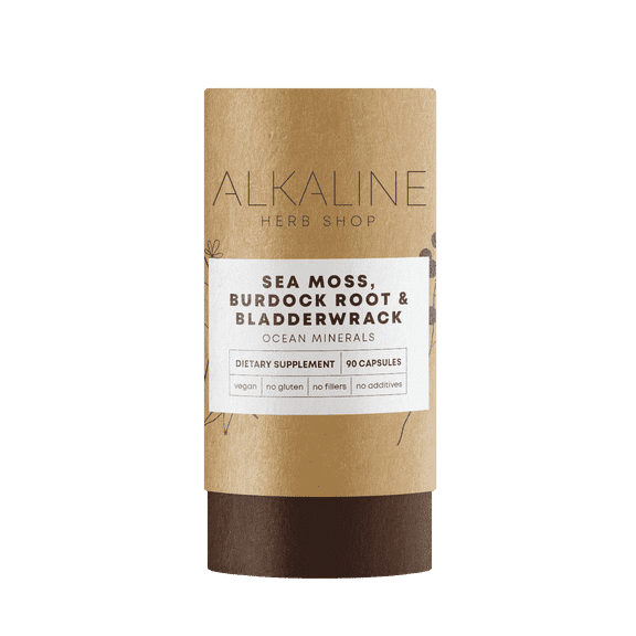 Alkaline Herb Shop: Sea Moss, Burdock Root & Bladderwrack Supplement made from Chondrus Crispus 90 Capsules