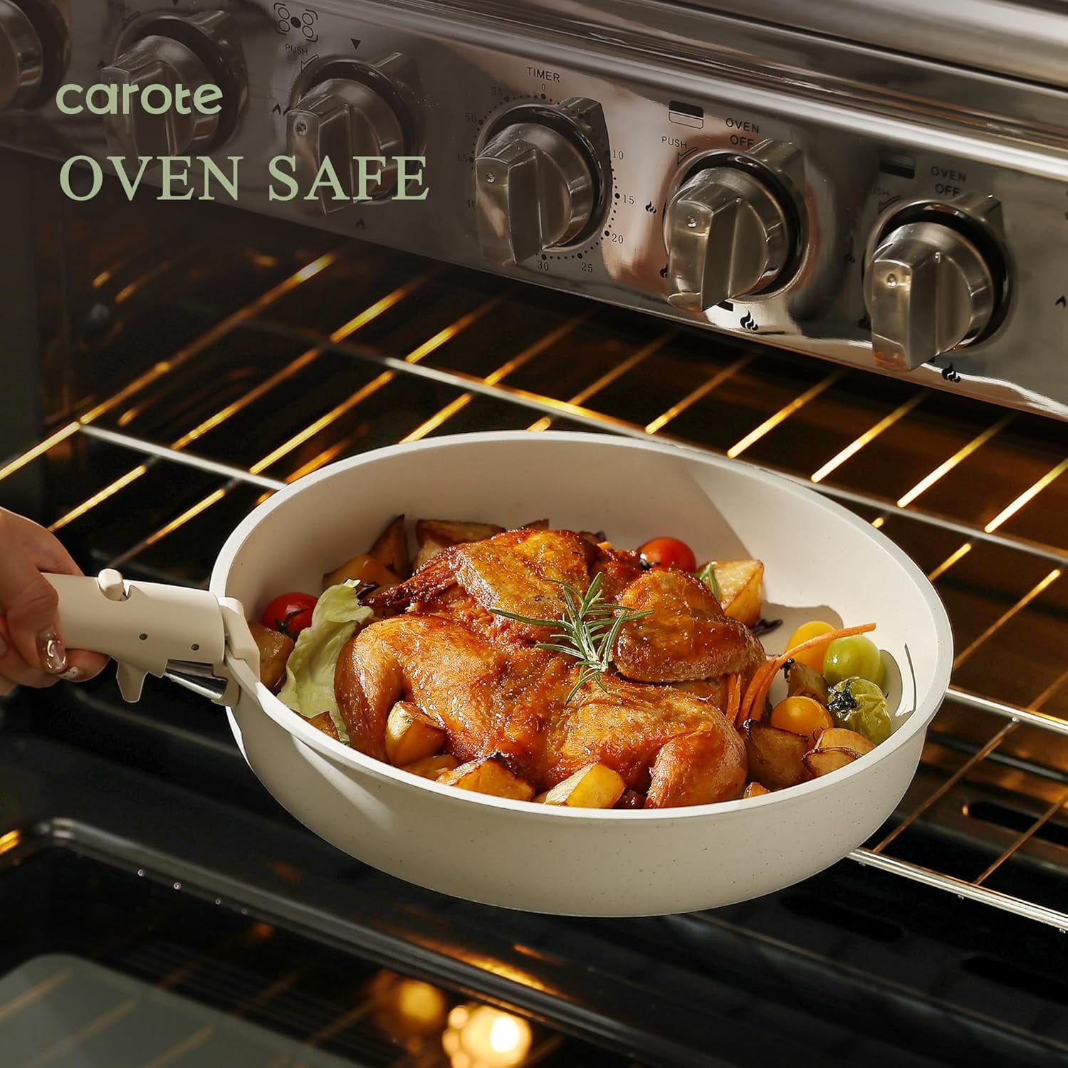 Carote Detachable Handle - Universal Removable Handle for Pots and Pans, White