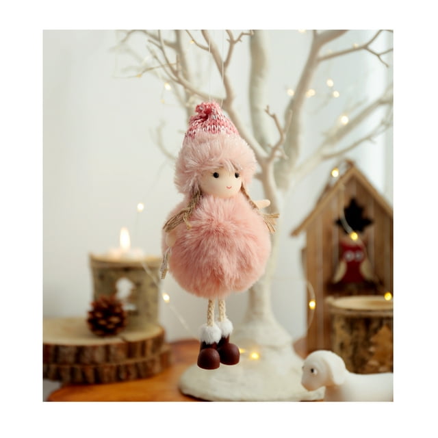 Angel Doll Pendant Christmas Doll Hanging Ornaments Christmas Tree Plush Ornaments Christmas Plush Ornaments for Christmas Party,Wedding Presents(pink)
