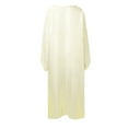thumbnail image 5 of Women Summer Batwing Sleeve Satin Abaya Islam Muslim Maxi Dress Kaftan Women's Long Dress With Batwing Sleeves And A Half-High Neckline Solid Color Dress For Women Beige One Size, 5 of 5